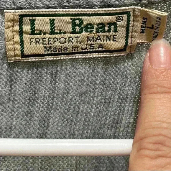 L.L BEAN VINTAGE 80’s Grandpa Cardigan amazing vintage cond. Grey button … - Picture 6 of 9